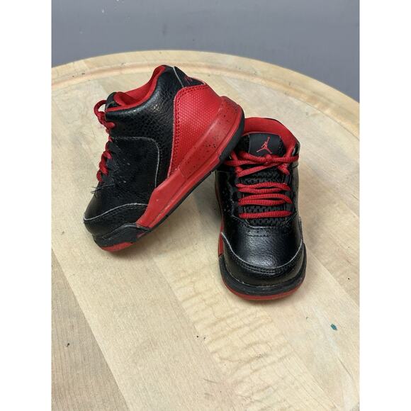 Nike Jordan Flight Origin 2 size Toddler 5C Black Red Leather Sneaker 705162-016 - Picture 1 of 9